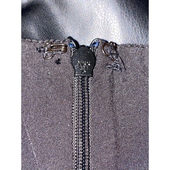 Remi & Revolve Gwen Faux Leather Wrap Style Skirt Tulip Hem Dress - Picture 7 of 16